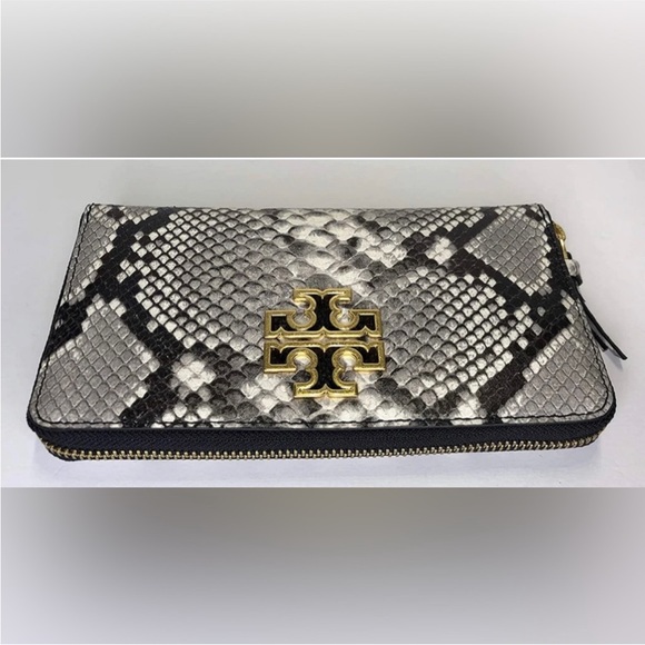 Tory Burch Britten Zip Continental Wallet Snake Skin - Picture 4 of 4
